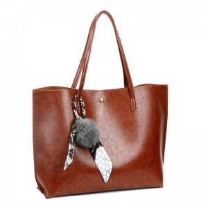 HD0823 - Přizpůsobitelné PU kožené dámské módní nákupní tašky hnědé barvy