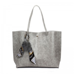HD0823 - Velkoobchodně nejprodávanější dámské nákupní tašky Tmavě šedé PU kožené tašky